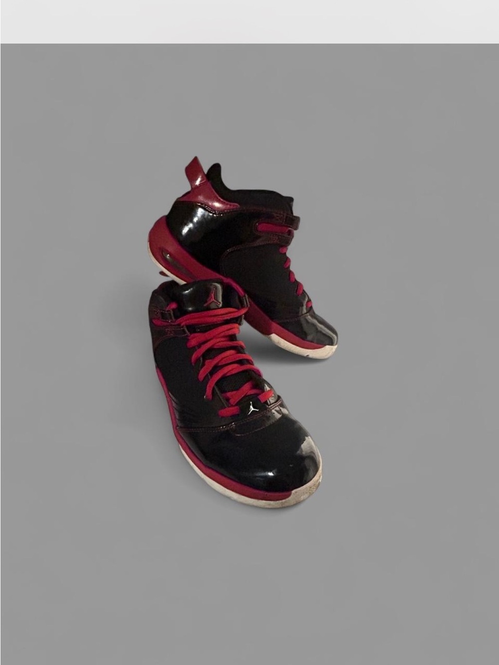 Jordan Black and Red Lace-Up High-Tops